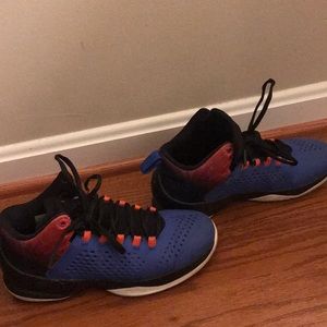 pink and blue Jordan’s